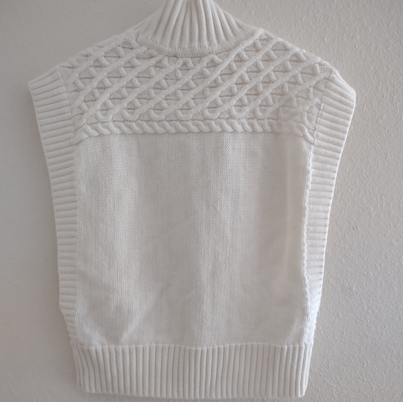 INC International Concepts Cream Mock Neck Sweater Tunic Sz. M - Picture 2 of 3